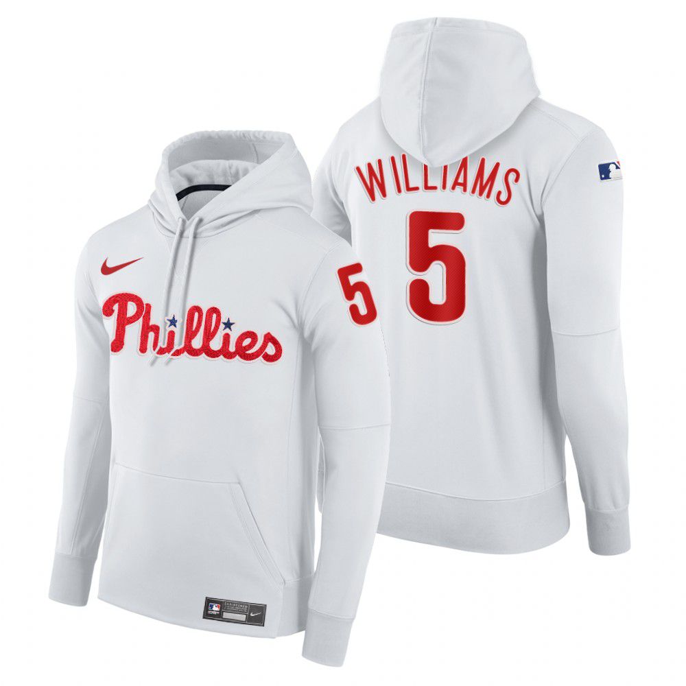 Men Philadelphia Phillies #5 Williams white home hoodie 2021 MLB Nike Jerseys